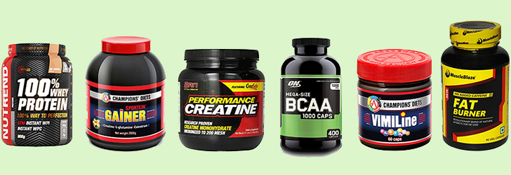 Спортивные добавки: протеин, гейнер, креатин, аминокислоты BCCA, витамины, жиросжигатель.